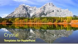  Presentation with pond - Slide deck featuring scenic-wedge-pond-landscape background and a tawny brown colored foreground