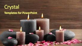  Presentation with wax - Beautiful presentation design featuring scent - alight wax grey candle backdrop and a tawny brown colored foreground