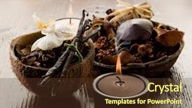  Presentation with aromatherapy - PPT layouts enhanced with scented potpourri aromatherapy background and a tawny brown colored foreground
