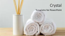  Presentation with spa white orchids black - Slide deck having scented woods and white towel background and a light gray colored foreground