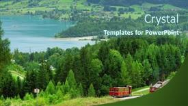  Presentation with railway - Colorful presentation theme enhanced with schafberg-railway-a-gauge-cog backdrop and a ocean colored foreground