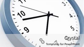  Presentation with hands and face - Cool new presentation design with schedule appointment - closeup of hands on clock backdrop and a  colored foreground