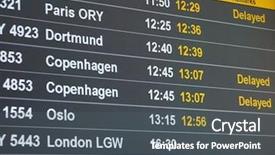  Presentation with departure board - Cool new presentation theme with schedule board of an airport backdrop and a dark gray colored foreground