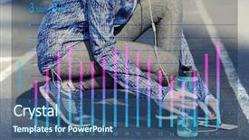  Presentation with sports - Theme enhanced with schedule concept woman in sports background and a  colored foreground