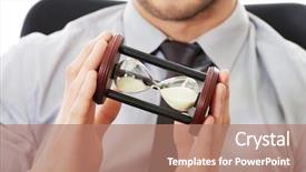  Presentation with dr holding ipad - Audience pleasing slide deck consisting of schedule waste management - businessman holding hourglass backdrop and a  colored foreground