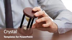  Presentation with office - Cool new presentation design with schedule waste management - businessman holding hourglass backdrop and a tawny brown colored foreground