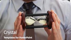  Presentation with office - Audience pleasing presentation theme consisting of schedule waste management - businessman holding hourglass backdrop and a tawny brown colored foreground