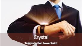  Presentation with media management - Audience pleasing slides consisting of schedule waste management - businessman looking at wristwatch media backdrop and a tawny brown colored foreground