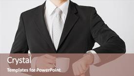  Presentation with man looking up happy - Slides having schedule waste management - close up of man looking background and a coral colored foreground