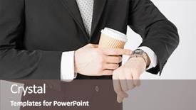  Presentation with take - Presentation theme having schedule waste management - close up of man background and a dark gray colored foreground