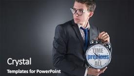  Presentation with time - Theme with schedule waste management - young businessman time importance concept background and a dark gray colored foreground