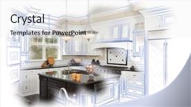  Presentation with schematic - Colorful slide deck enhanced with schematic diagram - beautiful custom kitchen blue design backdrop and a white colored foreground