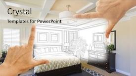  Presentation with custom - PPT theme having schematic diagram - beautiful hands framing custom bedroom background and a soft green colored foreground