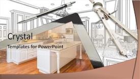  Presentation with drafting - Slides consisting of schematic diagram - computer tablet and drafting tools background and a soft green colored foreground