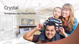  Presentation with baby doctor and family - Slide deck featuring schematic diagram - mixed race family with baby background and a white colored foreground