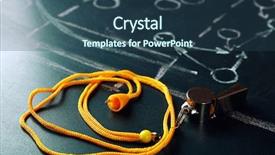  Presentation with basketball - Beautiful presentation design featuring scheme basketball game on blackboard backdrop and a ocean colored foreground