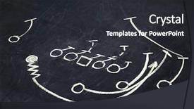  Presentation with chalkboard - Presentation design enhanced with scheme of football game background and a dark gray colored foreground