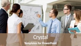  Presentation with team planning - Presentation with scheme on flip chart background and a coral colored foreground