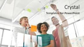  Presentation with team planning - Presentation with schemes - business startup planning and people background and a white colored foreground