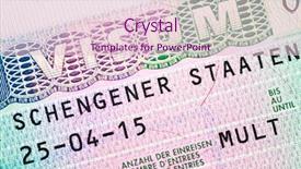  Presentation with border - Colorful presentation theme enhanced with schengen visa for multiple crossing backdrop and a lemonade colored foreground