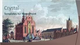  Presentation with town hall - Slide deck featuring schiedam-market-and-town-hall background and a sky blue colored foreground