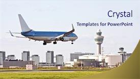  Presentation with airport - PPT theme having schiphol airport in the netherlands background and a sky blue colored foreground