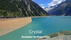  Presentation with glacier - Slide deck with schlegeisspeicher-glacier-reservoir-in-austria background and a teal colored foreground