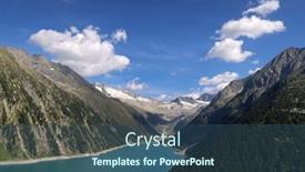  Presentation with glacier - Presentation featuring schlegeisspeicher-glacier-reservoir-in-austria background and a ocean colored foreground