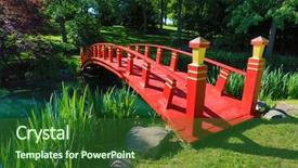  Presentation with gardens - Audience pleasing PPT theme consisting of schnormeier gardens in gambier ohio backdrop and a forest green colored foreground