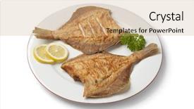  Presentation with satellite dish satellite dish design - Audience pleasing presentation theme consisting of schol - dish with fried plaice lemon backdrop and a coral colored foreground