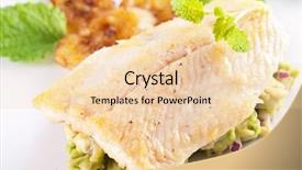  Presentation with avocado - Slide deck consisting of schol - fish fillet with avocado tatar background and a lemonade colored foreground