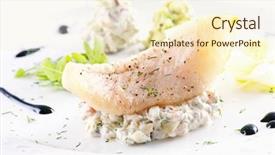  Presentation with avocado - Slides featuring schol - fish fillet with avocado tatar background and a cream colored foreground