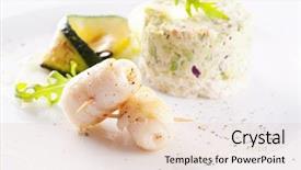  Presentation with avocado - Presentation design consisting of schol - fish rolls with avocado tatar background and a lemonade colored foreground