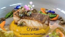  Presentation with grouper - Audience pleasing PPT theme consisting of schol - grilled grouper fillet steak backdrop and a  colored foreground
