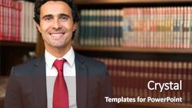  Presentation with lawyer - Presentation theme having scholar - smiling lawyer portrait background and a tawny brown colored foreground
