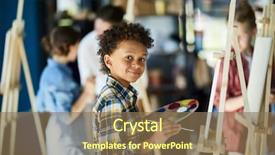  Presentation with race - PPT theme featuring scholar - young mixed-race boy with color background and a coral colored foreground