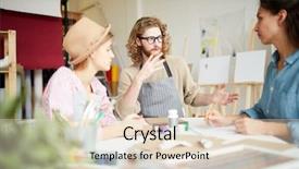  Presentation with sad lonely student sitting - Presentation theme featuring scholar - young students in workwear sitting background and a lemonade colored foreground