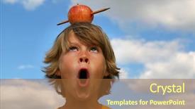  Presentation with school shooting - Slide deck featuring scholastic - boy surprised by pencil shooting background and a  colored foreground