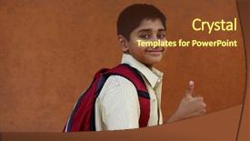  Presentation with ready - Presentation design with scholastic - handsome indian toddler ready background and a tawny brown colored foreground