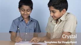  Presentation with ready - Beautiful PPT layouts featuring scholastic - handsome indian toddler ready backdrop and a coral colored foreground