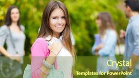  Presentation with cultural program for students - Slides consisting of scholastic - students in a park background and a  colored foreground