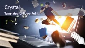  Presentation with dance - Audience pleasing PPT theme consisting of schols - dance is his world mixed backdrop and a ocean colored foreground