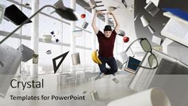  Presentation with dance - Colorful PPT theme enhanced with schols - dance is his world mixed backdrop and a  colored foreground