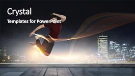  Presentation with astronaut in fantasy world mixed - Audience pleasing PPT theme consisting of schols - dance is his world mixed backdrop and a  colored foreground