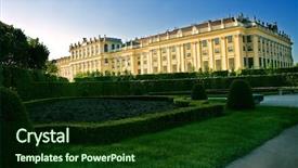  Presentation with schonbrunn - Presentation theme having schonbrunn-palace-famous-landmark background and a forest green colored foreground