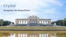  Presentation with schonbrunn - Beautiful PPT theme featuring schonbrunn palace garden gloriette in vienna austria backdrop and a sky blue colored foreground
