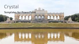  Presentation with vienna - Slide set consisting of schonbrunn-palace-garden-gloriette background and a sky blue colored foreground
