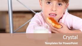  Presentation with snack - Amazing slide deck having school - girl having a snack backdrop and a coral colored foreground