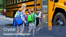  Presentation with young children - Slides having school - group of young children getting background and a ocean colored foreground