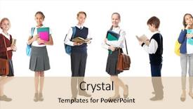  Presentation with white differene - Colorful presentation theme enhanced with school - schoolchildren of different ages backdrop and a lemonade colored foreground